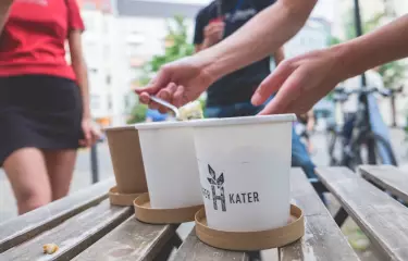 Tasting at a local organic food startup